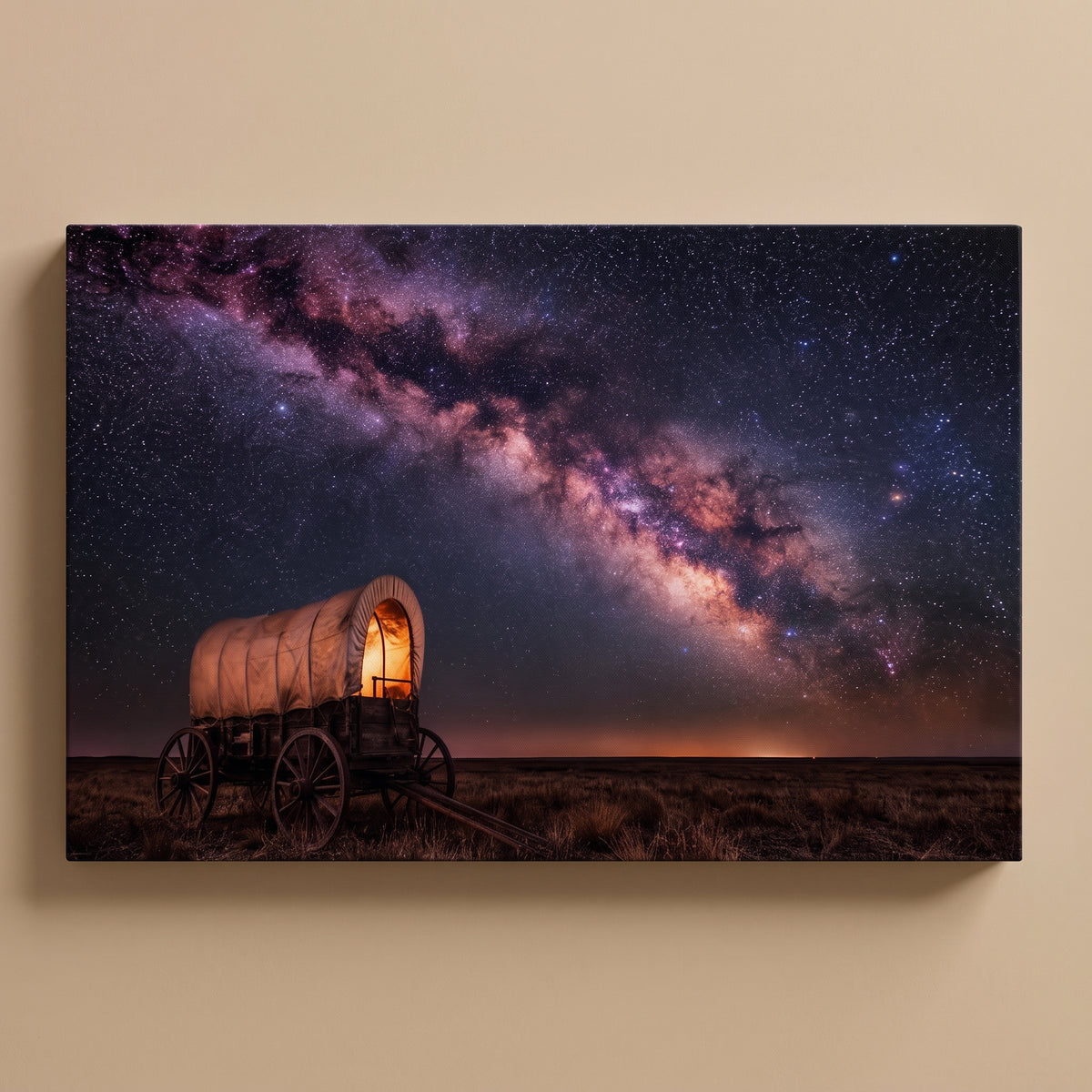 Starlit Trail gallery-wrapped canvas print on a plain wall