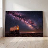 Starlit Trail canvas print leaning against a wall