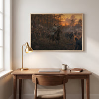 Stonewall Jackson's Flank Attack at Chancellorsville framed print hanging in a home interior