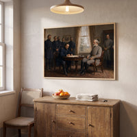 Surrender at Appomattox framed print hanging in a home interior