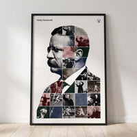 Teddy Roosevelt — Rough Rider framed print leaning against a wall