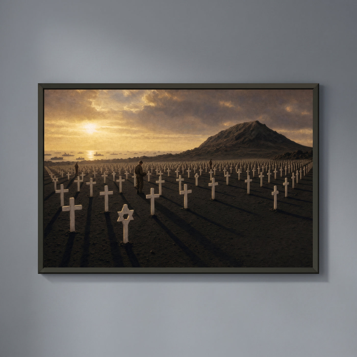 The 5th Marine Cemetery framed print on a plain wall