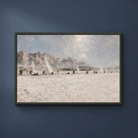 The Airfield at Peleliu framed print on a plain wall