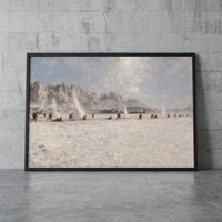 The Airfield at Peleliu framed print leaning against a wall