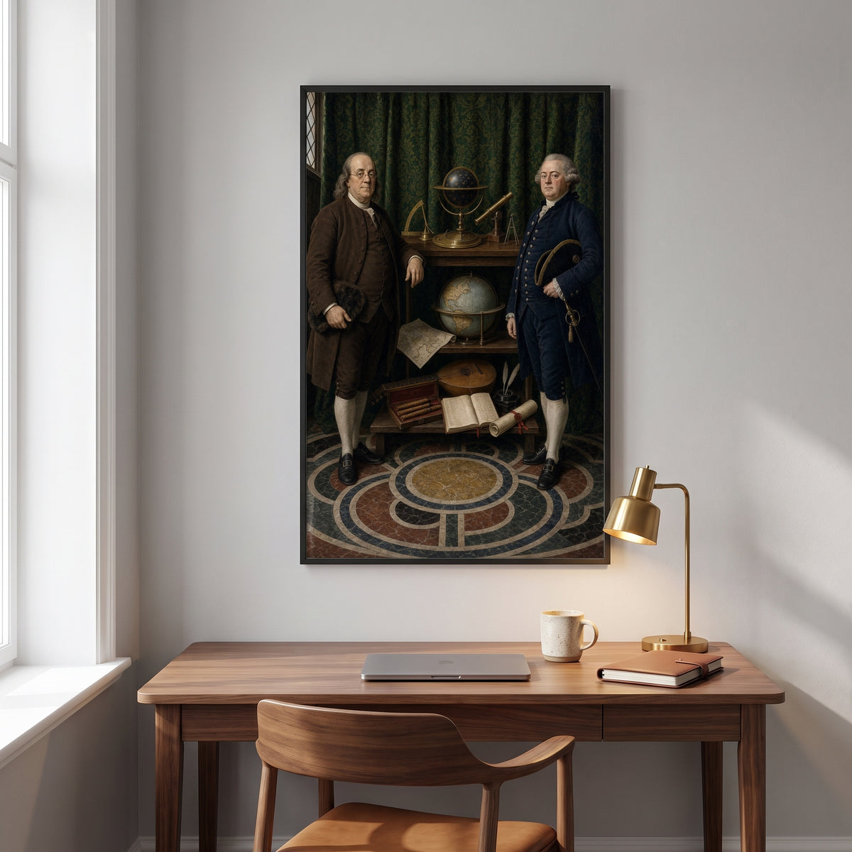 The Ambassadors framed print hanging in a home interior
