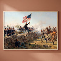 The Angle at Gettysburg framed print on a plain wall