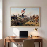 The Angle at Gettysburg framed print hanging in a home interior