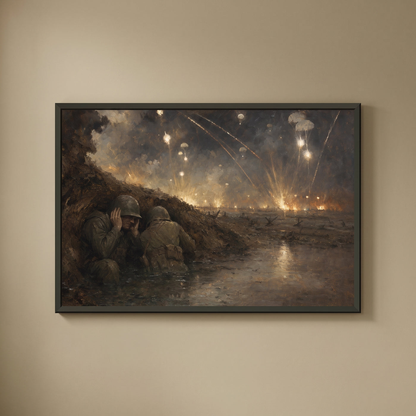 The Anzio Beachhead framed print on a plain wall