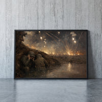 The Anzio Beachhead framed print leaning against a wall