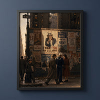 The Avenue, 1943 framed print on a plain wall