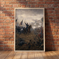 The Battle of Antietam framed print leaning against a wall