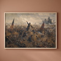 The Battle of Antietam framed print on a plain wall