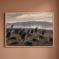 The Battle of Fredericksburg framed print on a plain wall