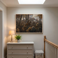 The Battle of Kings Mountain framed print hanging in a home interior