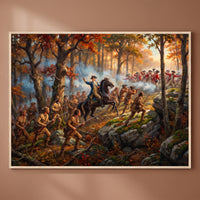 The Battle of Kings Mountain framed print on a plain wall