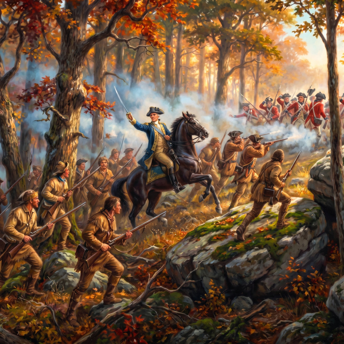The Battle of Kings Mountain — close-up of the paper texture and print detail