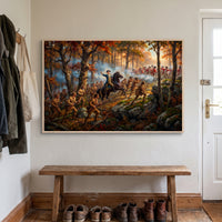 The Battle of Kings Mountain framed print hanging in a home interior