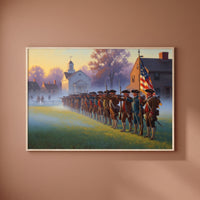 The Battle of Lexington framed print on a plain wall