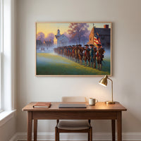 The Battle of Lexington framed print hanging in a home interior