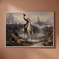 The Battle of Princeton framed print on a plain wall