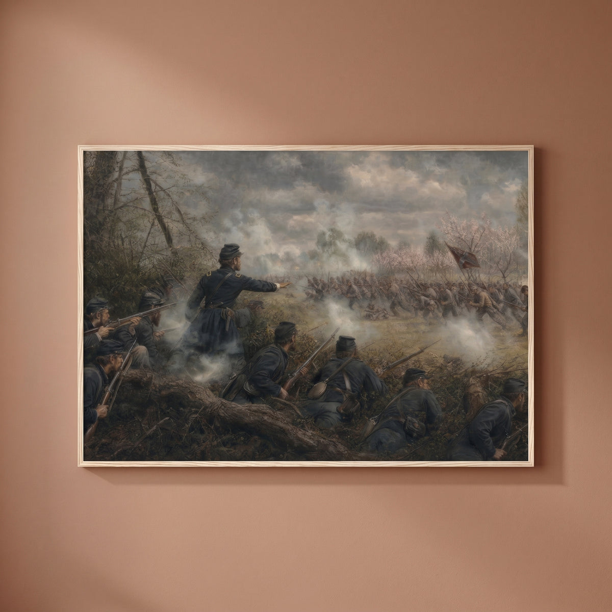The Battle of Shiloh — The Hornet's Nest framed print on a plain wall