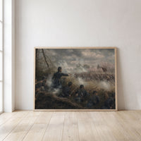 The Battle of Shiloh — The Hornet's Nest framed print leaning against a wall