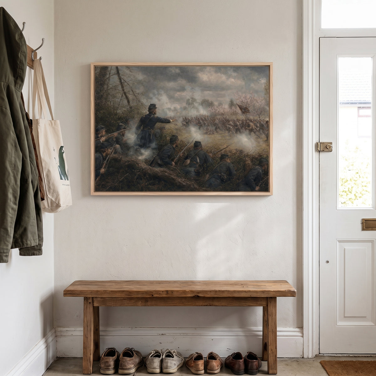 The Battle of Shiloh — The Hornet's Nest framed print hanging in a home interior