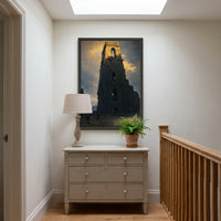 The Bell Tower, Normandy framed print hanging in a home interior