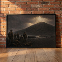 The Black Sand, Iwo Jima framed print leaning against a wall