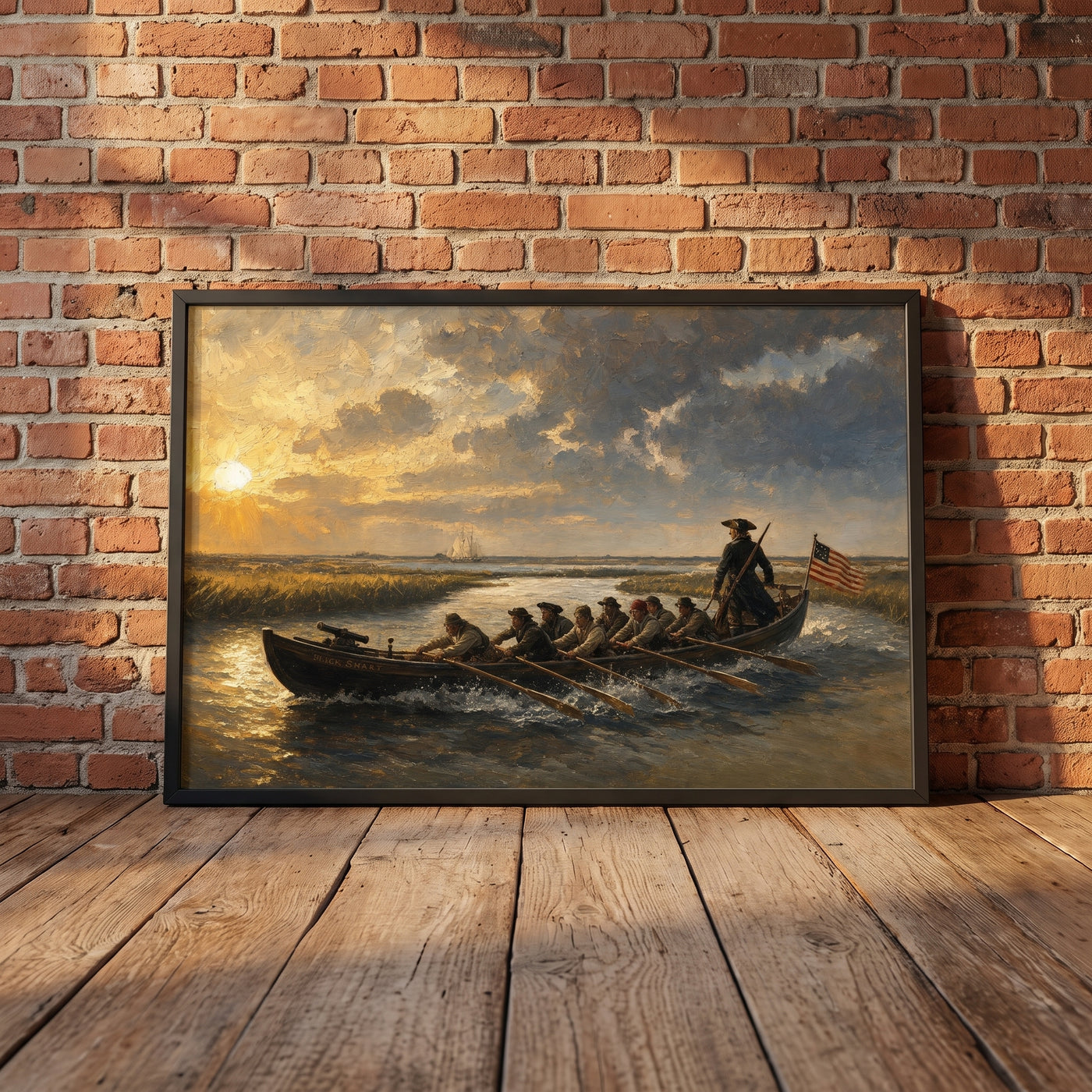 The Black Snake off the Jersey Shore framed print leaning against a wall