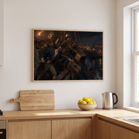 The Boston Tea Party framed print hanging in a home interior