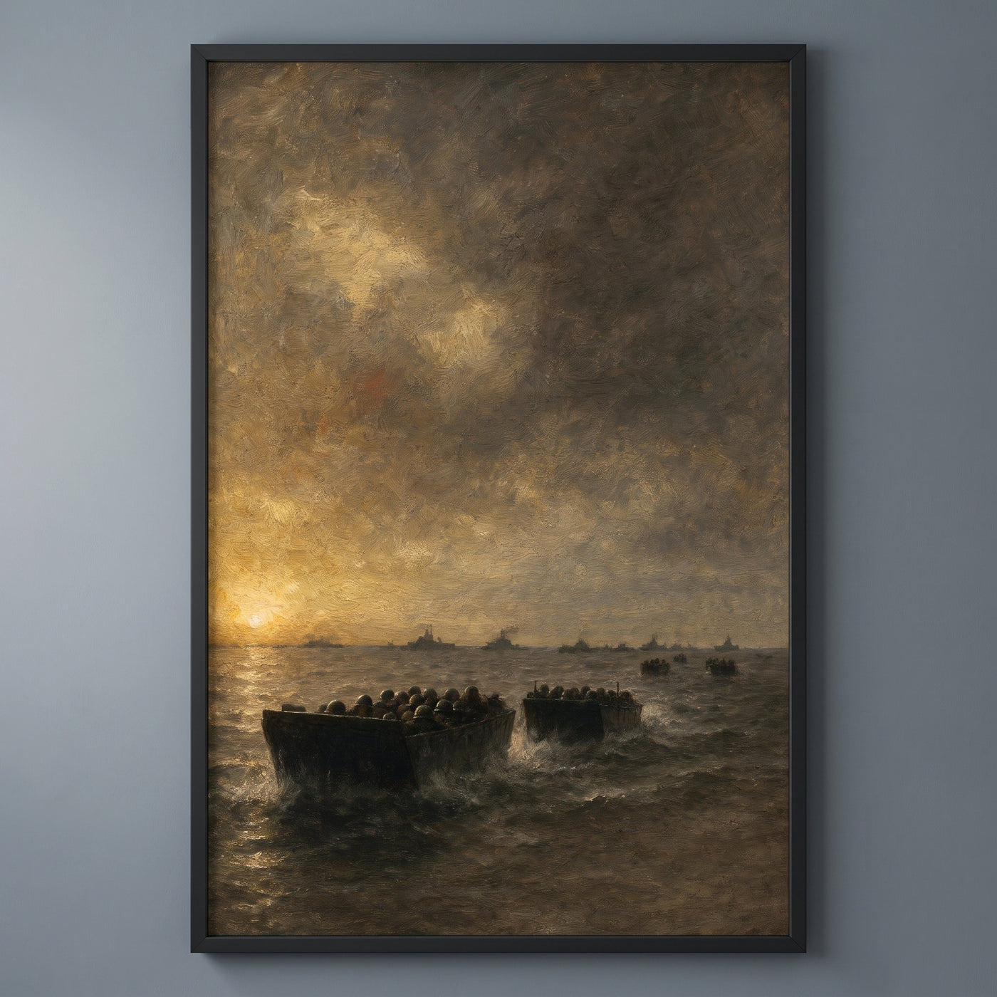 The Channel Before Dawn framed print on a plain wall