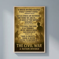 The Civil War - A Nation Divided framed print on a plain wall
