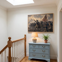 The Continental Line Advancing framed print hanging in a home interior
