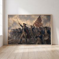 The Continental Line Advancing framed print leaning against a wall