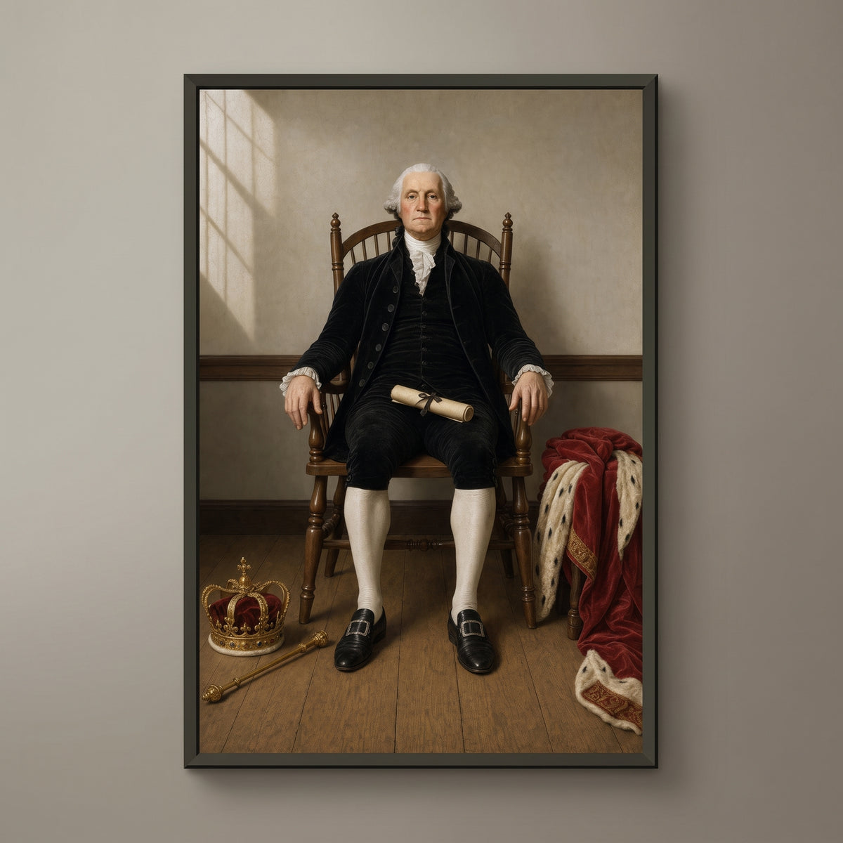 The Crown Refused framed print on a plain wall