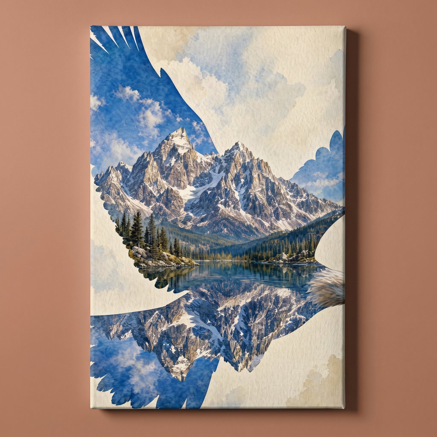 The Eagle's Domain gallery-wrapped canvas print on a plain wall