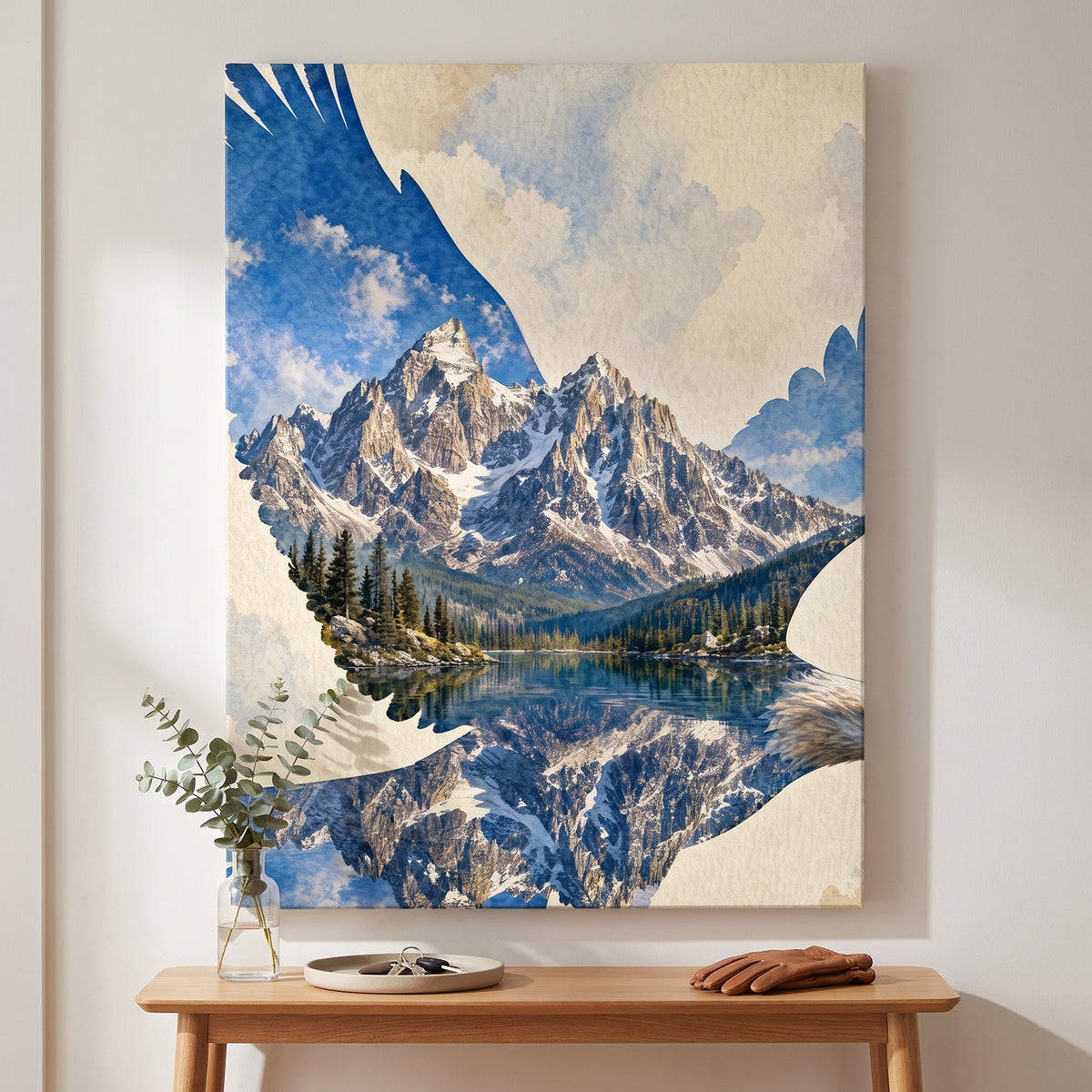 The Eagle's Domain canvas print hanging in a home interior