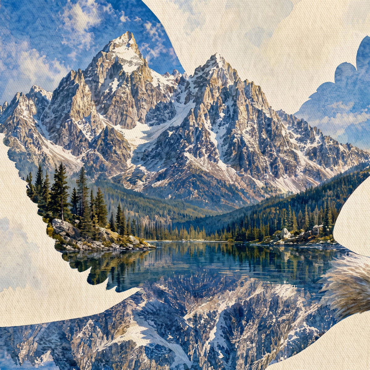 The Eagle's Domain — close-up of the canvas weave and print detail