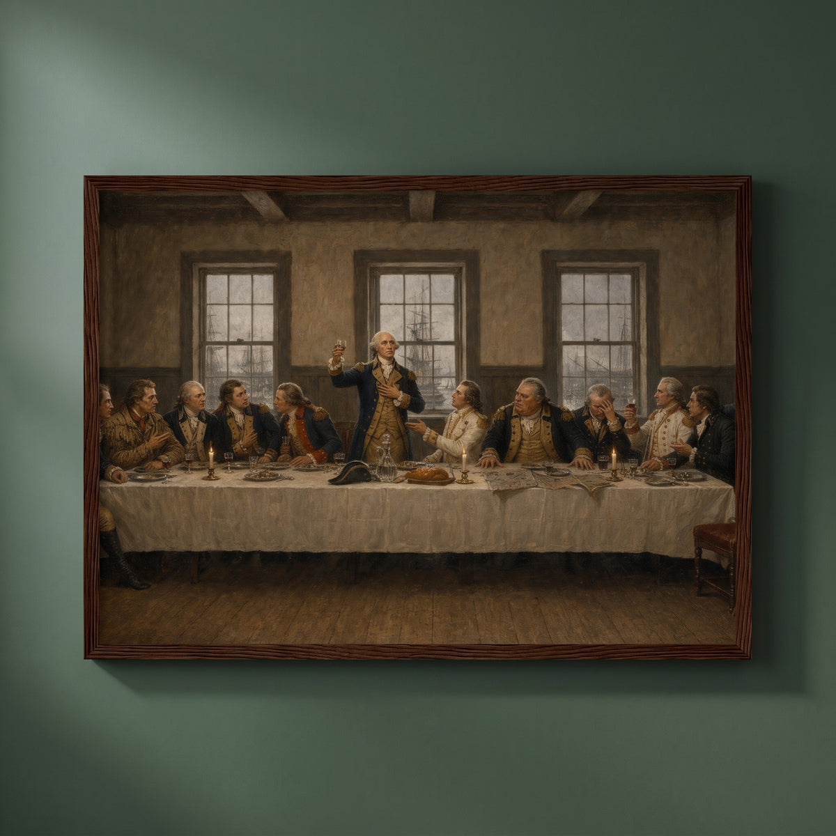 The Farewell Table framed print on a plain wall