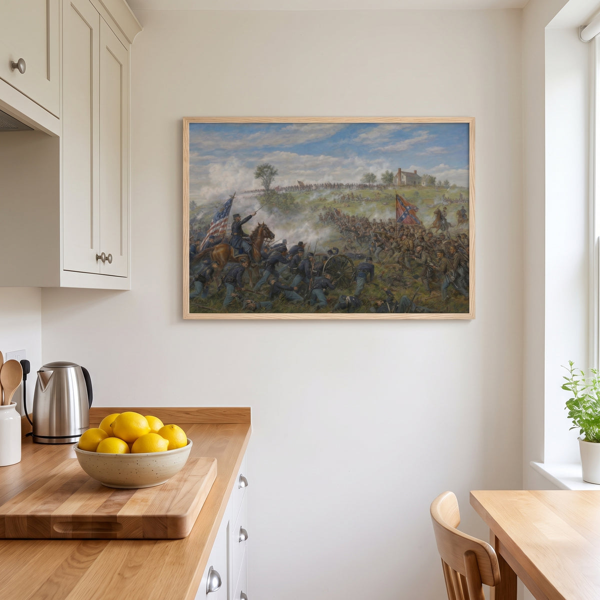 The First Battle of Bull Run framed print hanging in a home interior