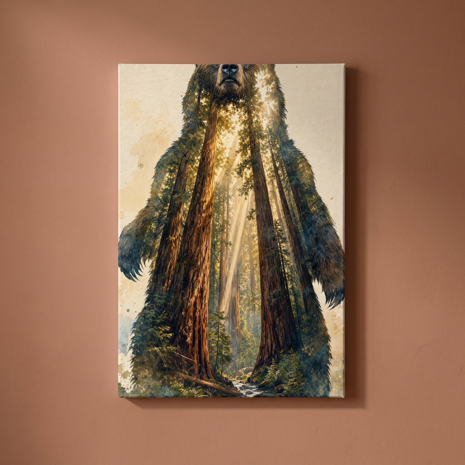 The Forest Guardian gallery-wrapped canvas print on a plain wall