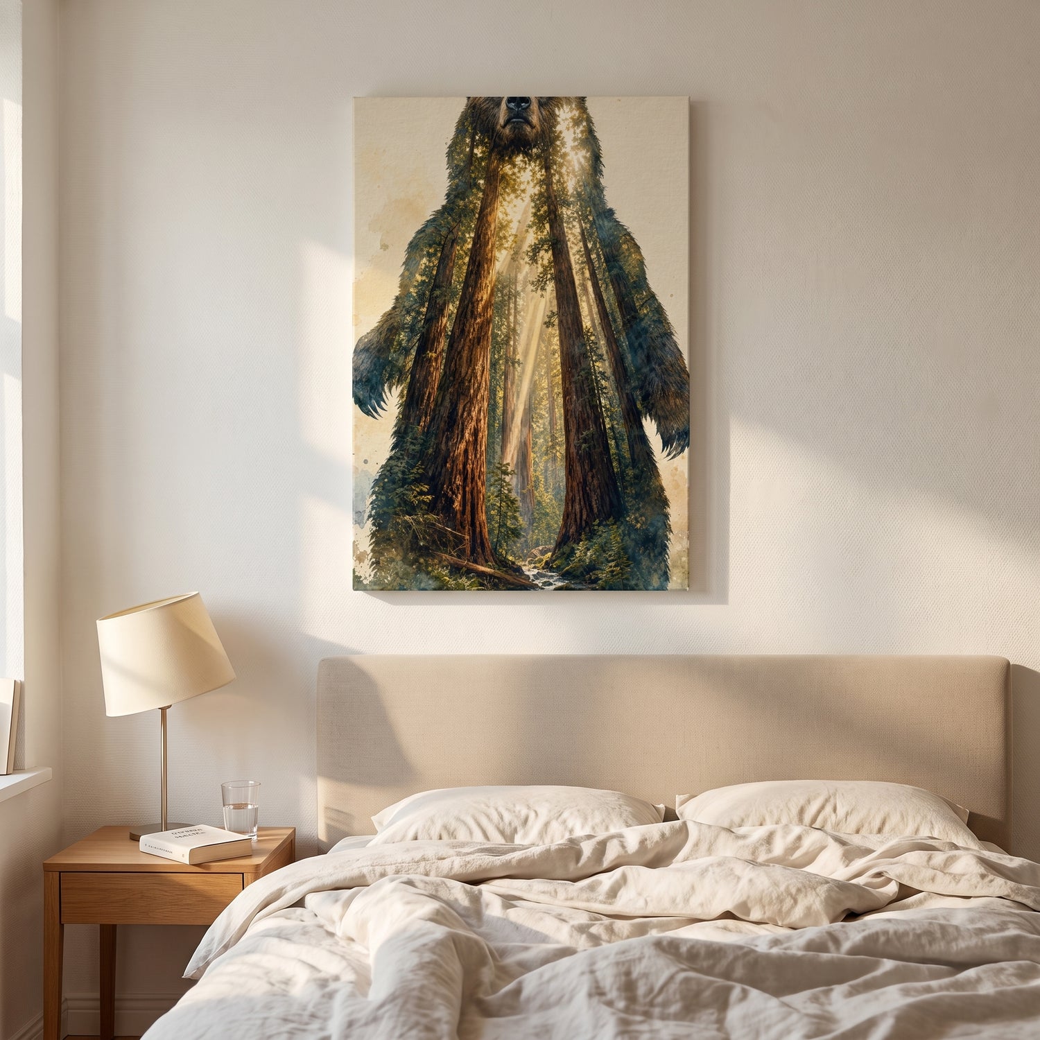 The Forest Guardian canvas print hanging in a home interior