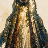 The Forest Guardian — close-up of the canvas weave and print detail