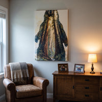 The Forest Guardian canvas print hanging in a home interior