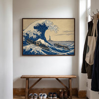 The Great Wave off Manhattan framed print hanging in a home interior