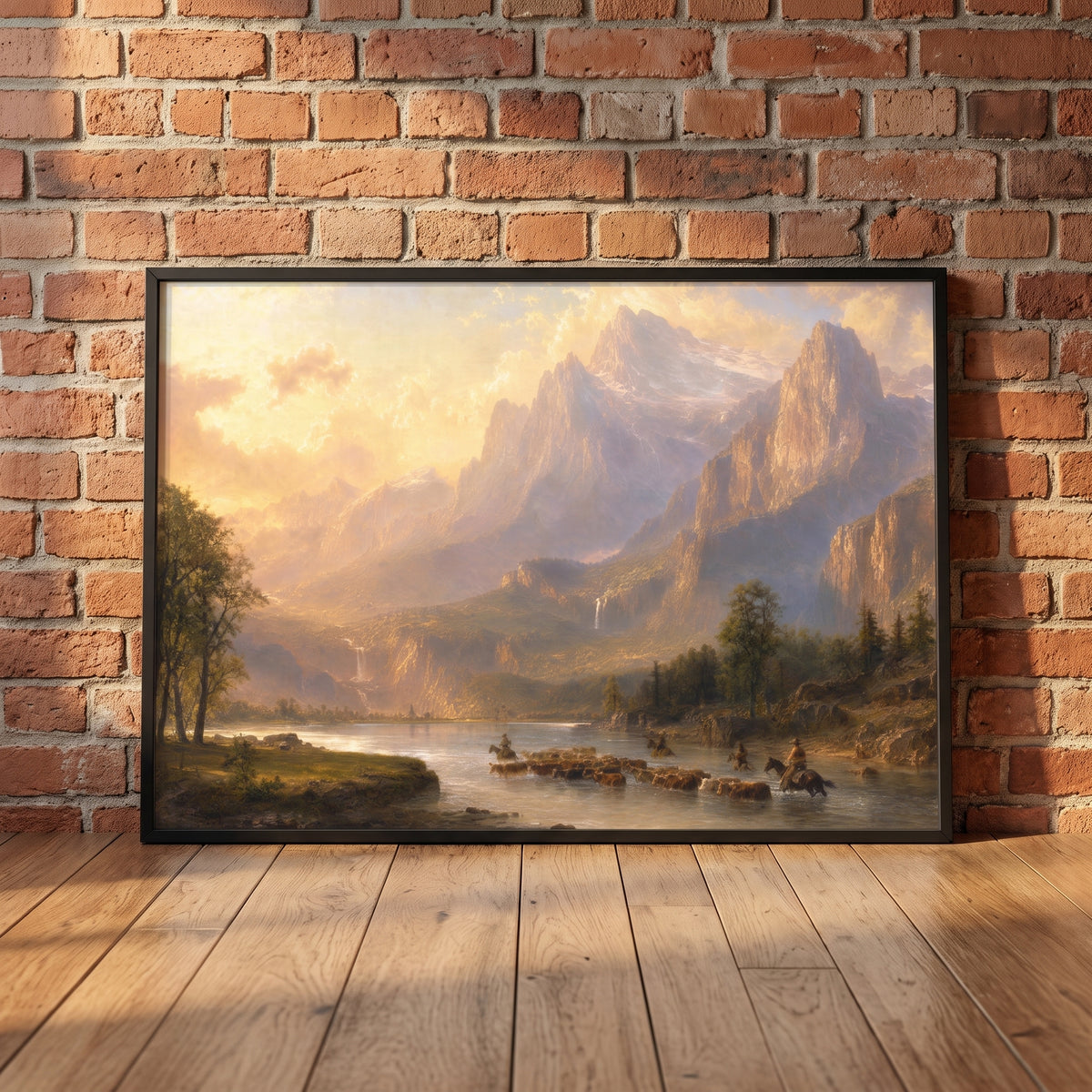The High Country framed print leaning against a wall