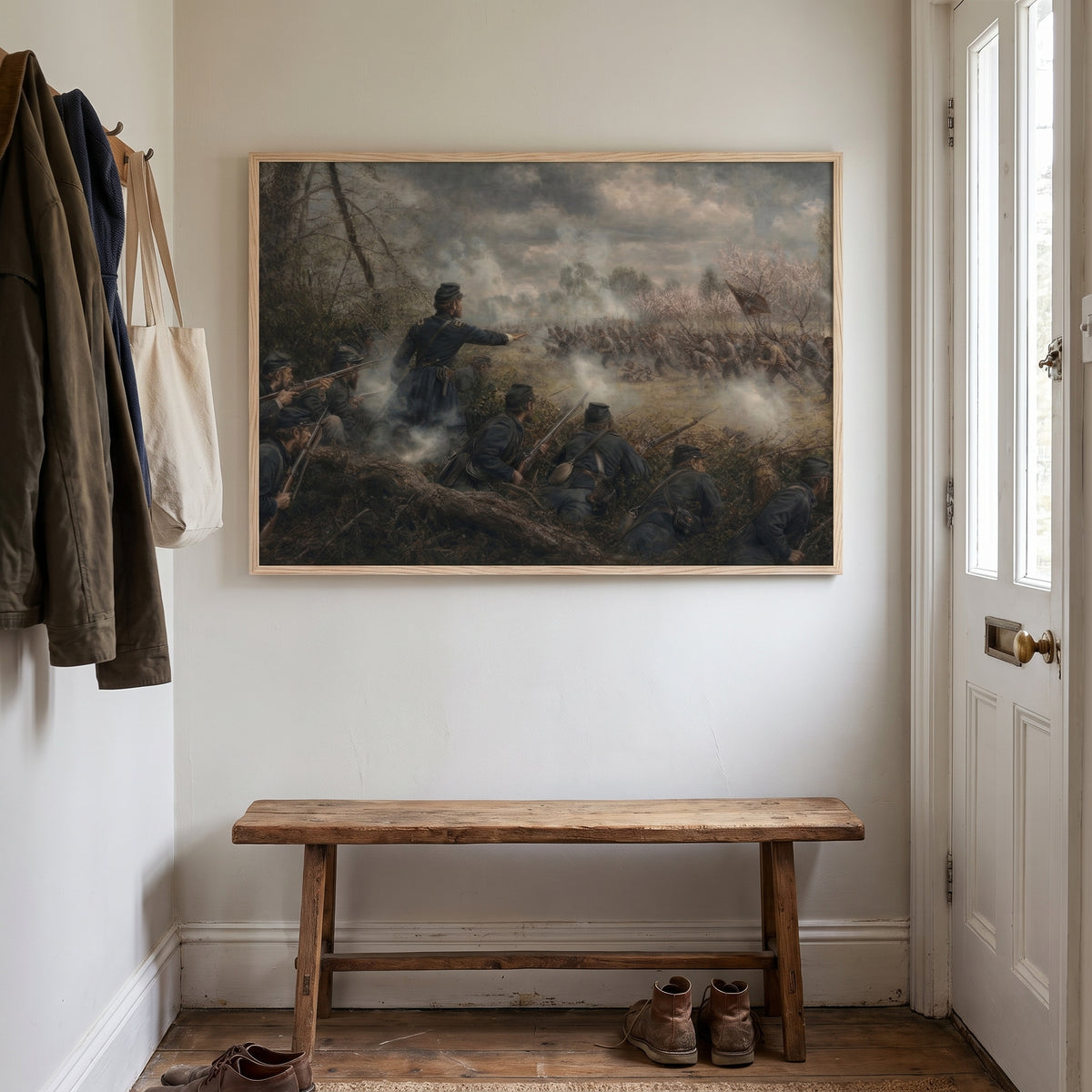 The Hornet's Nest at Shiloh framed print hanging in a home interior