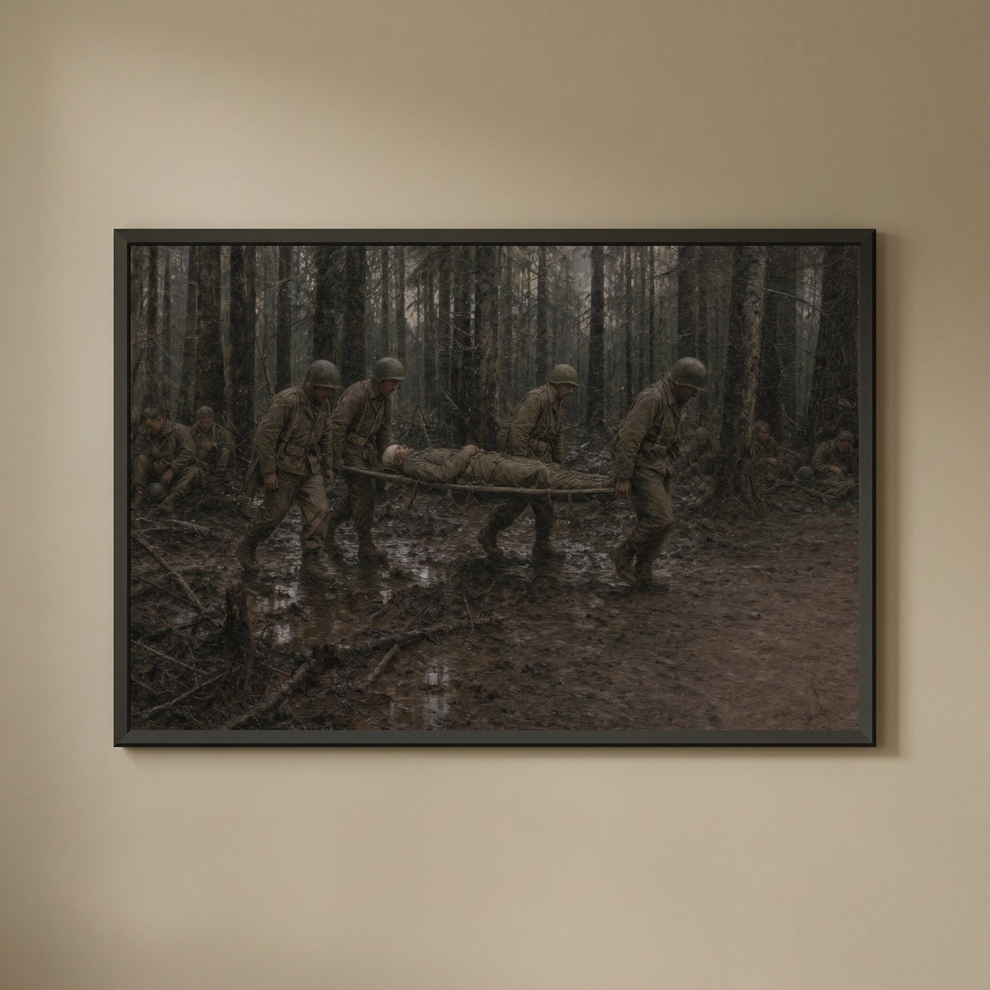 The Hurtgen Forest framed print on a plain wall