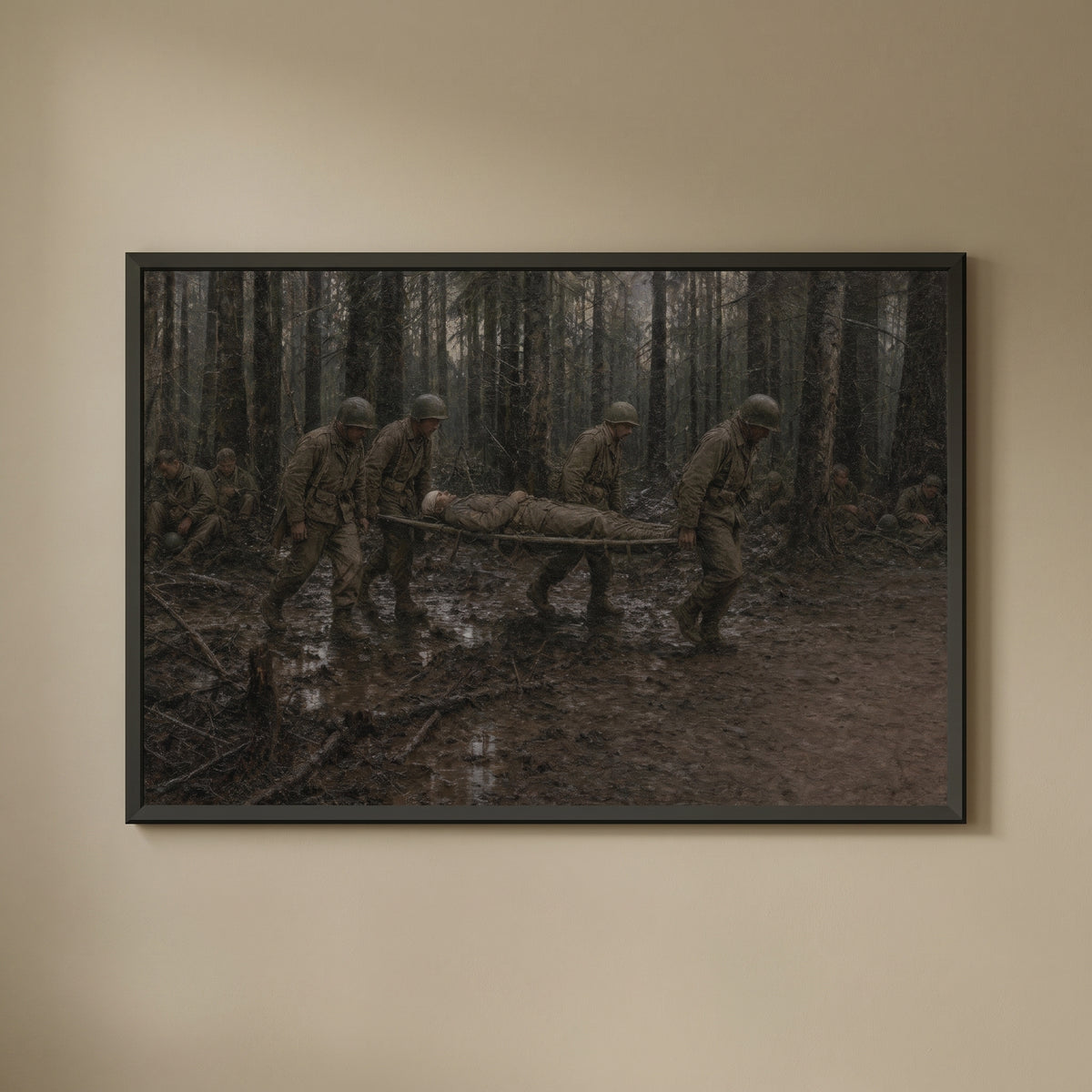The Hurtgen Forest framed print on a plain wall